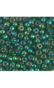 Miyuki rocailles Perlen 6/0 - Silverlined green ab 6-1016